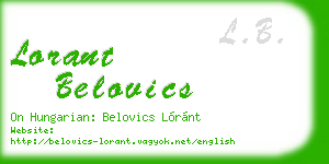lorant belovics business card