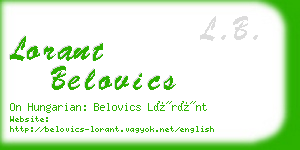 lorant belovics business card